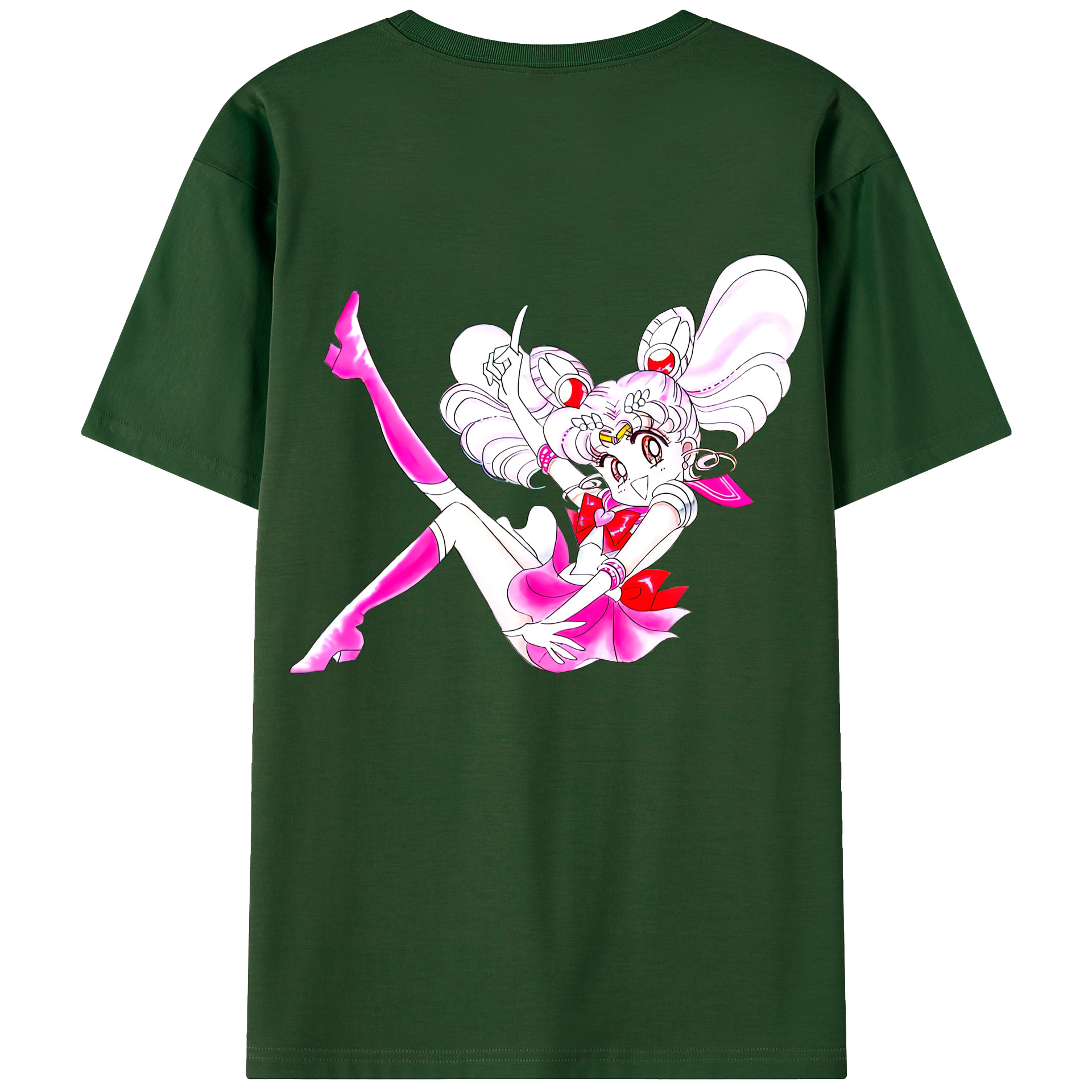 （画像用） 美少女戦士セーラームーン ちびうさ Sailor Moon Chibiusa Tsukino Usagi Small Lady Serenity 綿100％半袖Tシャツ（背面プリント）